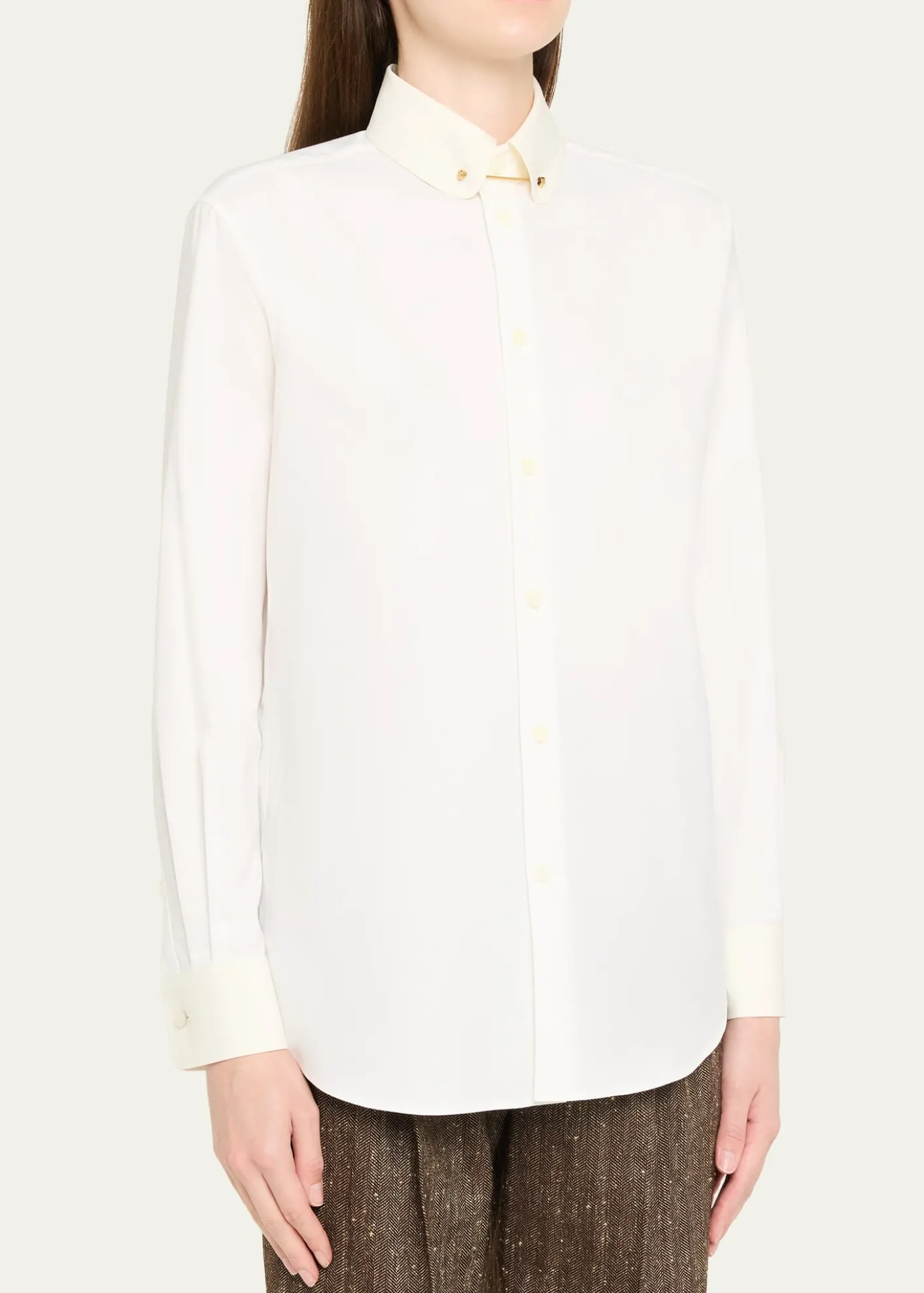 Loro PianaThea Collar-Pin Oxford Shirt