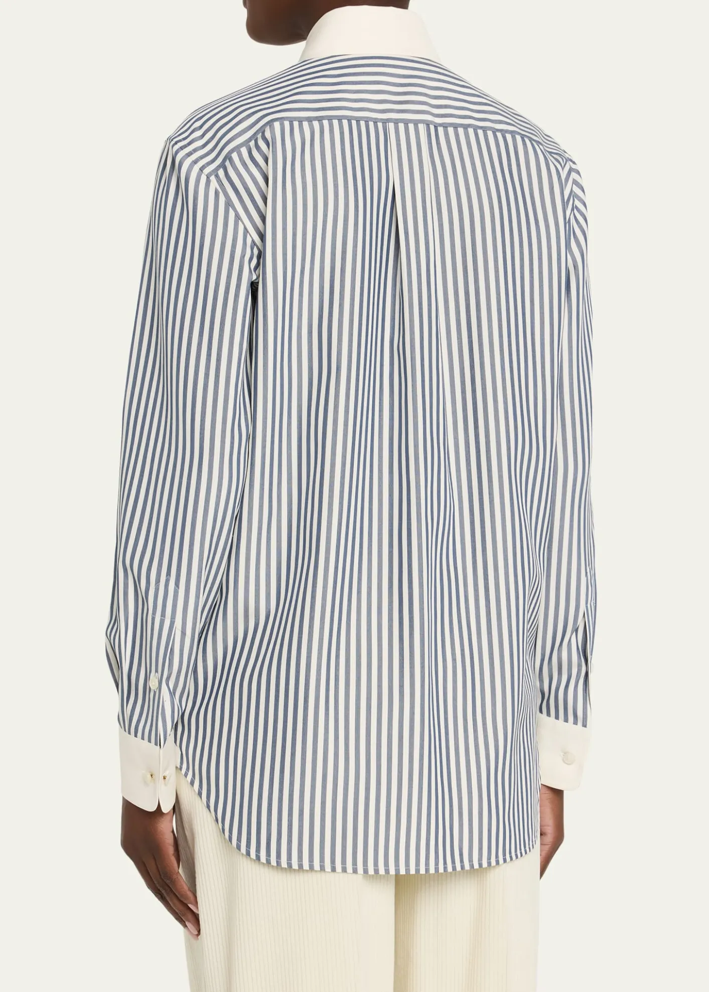Loro PianaThea Collar-Pin Striped Silk Button-Down Shirt