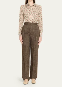 Loro PianaThea Floral-Print Silk Button-Down Shirt