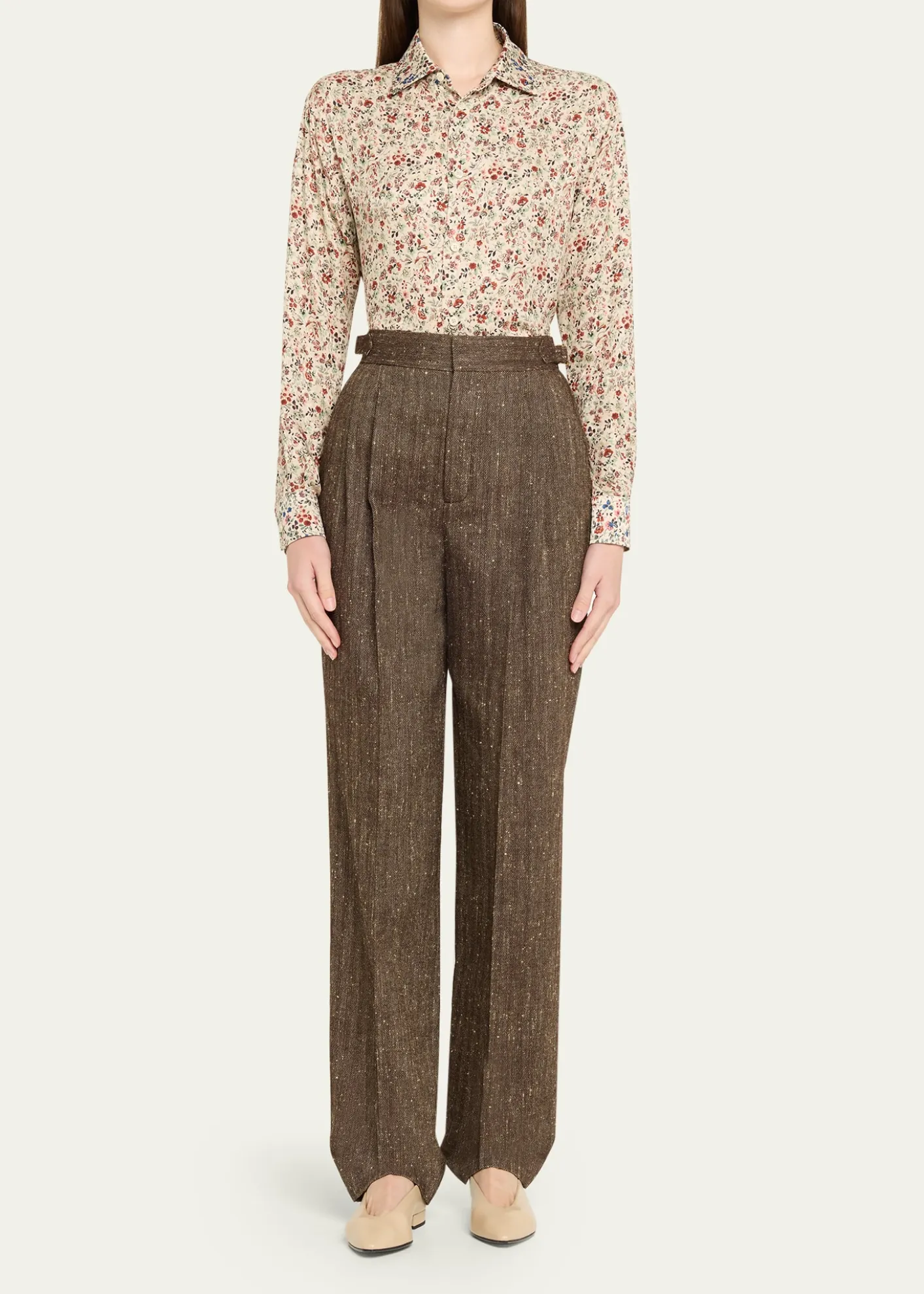 Loro PianaThea Floral-Print Silk Button-Down Shirt