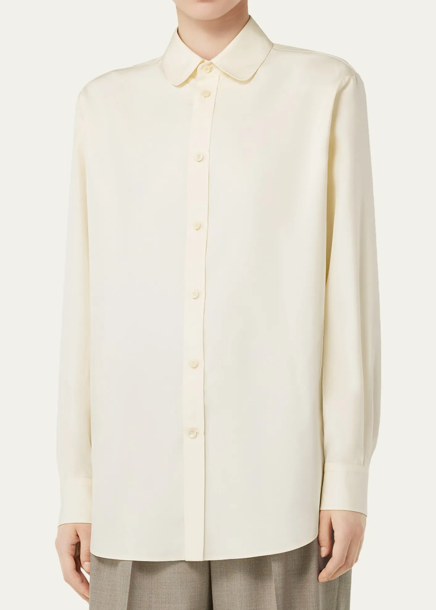 Loro PianaThea Penny-Collar Silk Button-Down Shirt
