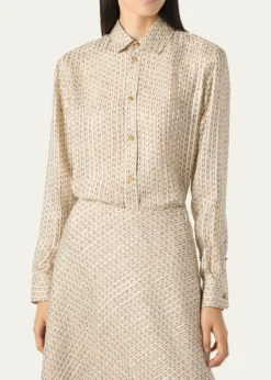 Loro PianaThea Penny Silk Button-Down Shirt