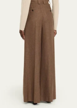 Loro PianaTimon Metallic Pinstriped Wide-Leg Wool-Cashmere Trousers