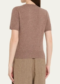 Loro PianaTreccia Cashmere Short-Sleeve Sweater