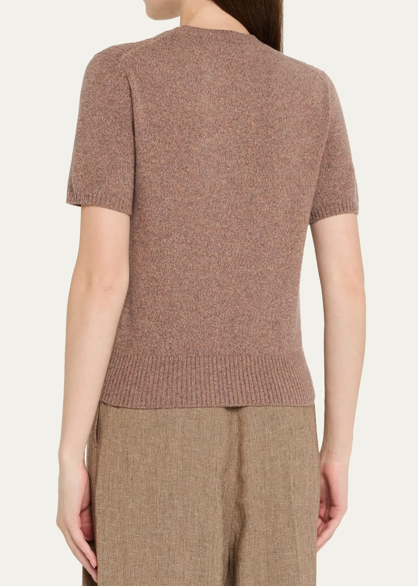 Loro PianaTreccia Cashmere Short-Sleeve Sweater
