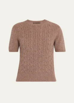 Loro PianaTreccia Cashmere Short-Sleeve Sweater