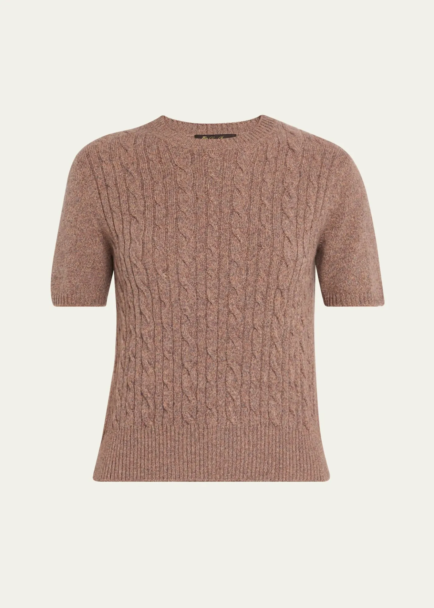 Loro PianaTreccia Cashmere Short-Sleeve Sweater
