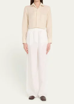 Loro PianaValerio Linen Straight-Leg Sunny Trousers