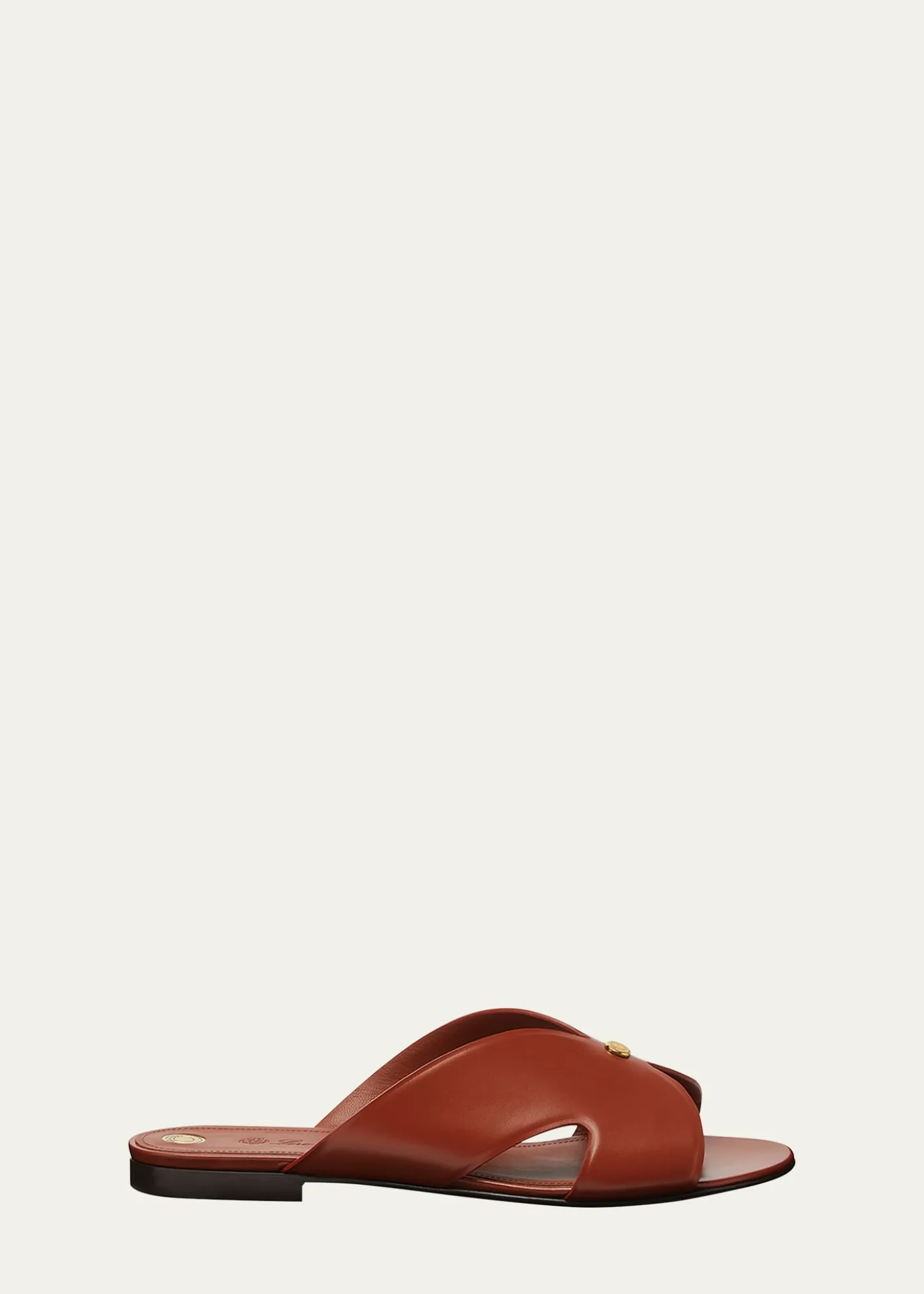 Loro PianaVera Leather Flat Slide Sandals
