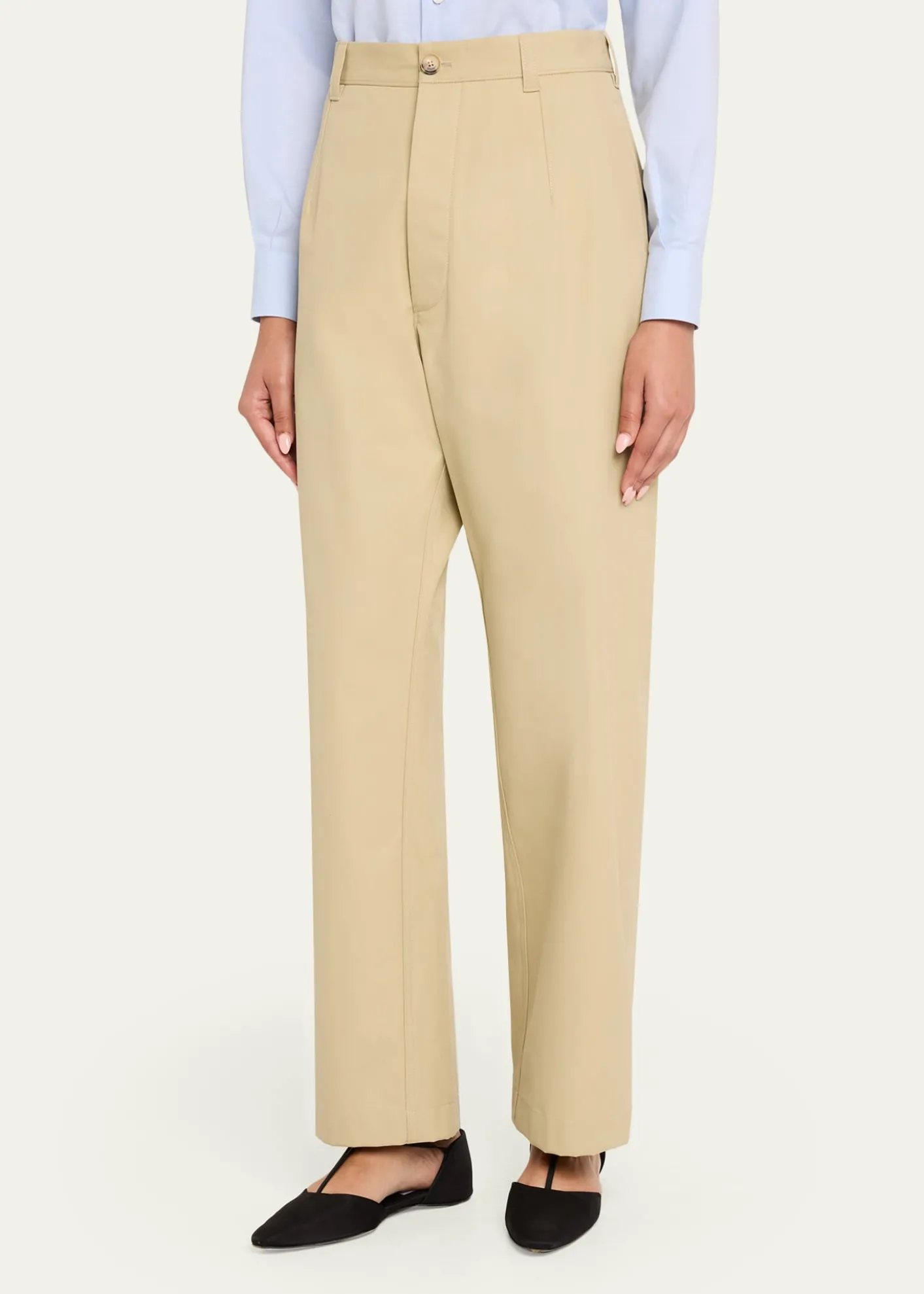 Loro PianaYoko High-Waisted Cotton Trousers