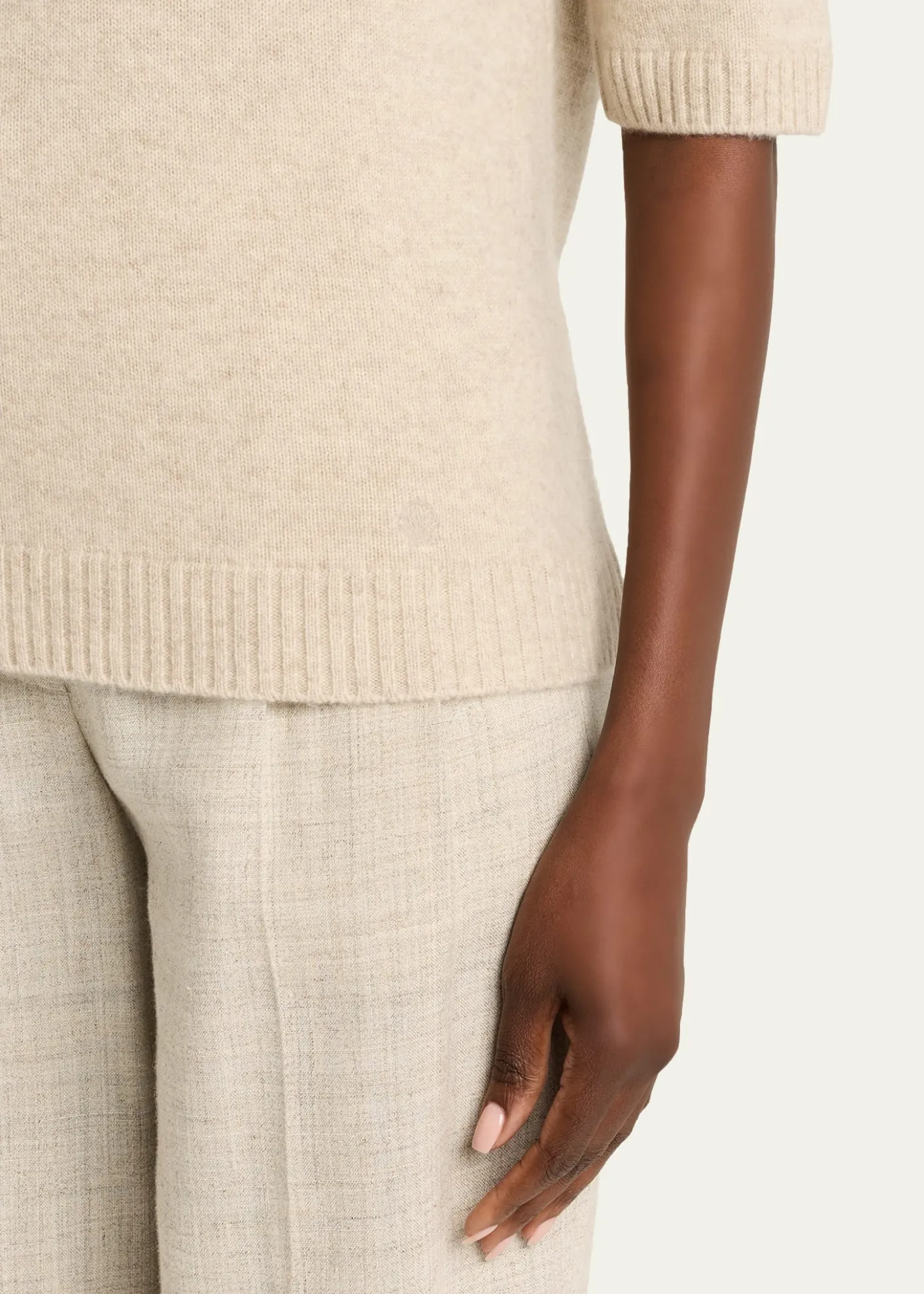 Loulou De SaisonDara Short-Sleeve Cashmere Sweater