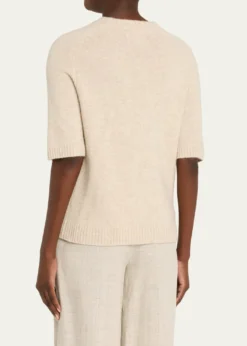 Loulou De SaisonDara Short-Sleeve Cashmere Sweater