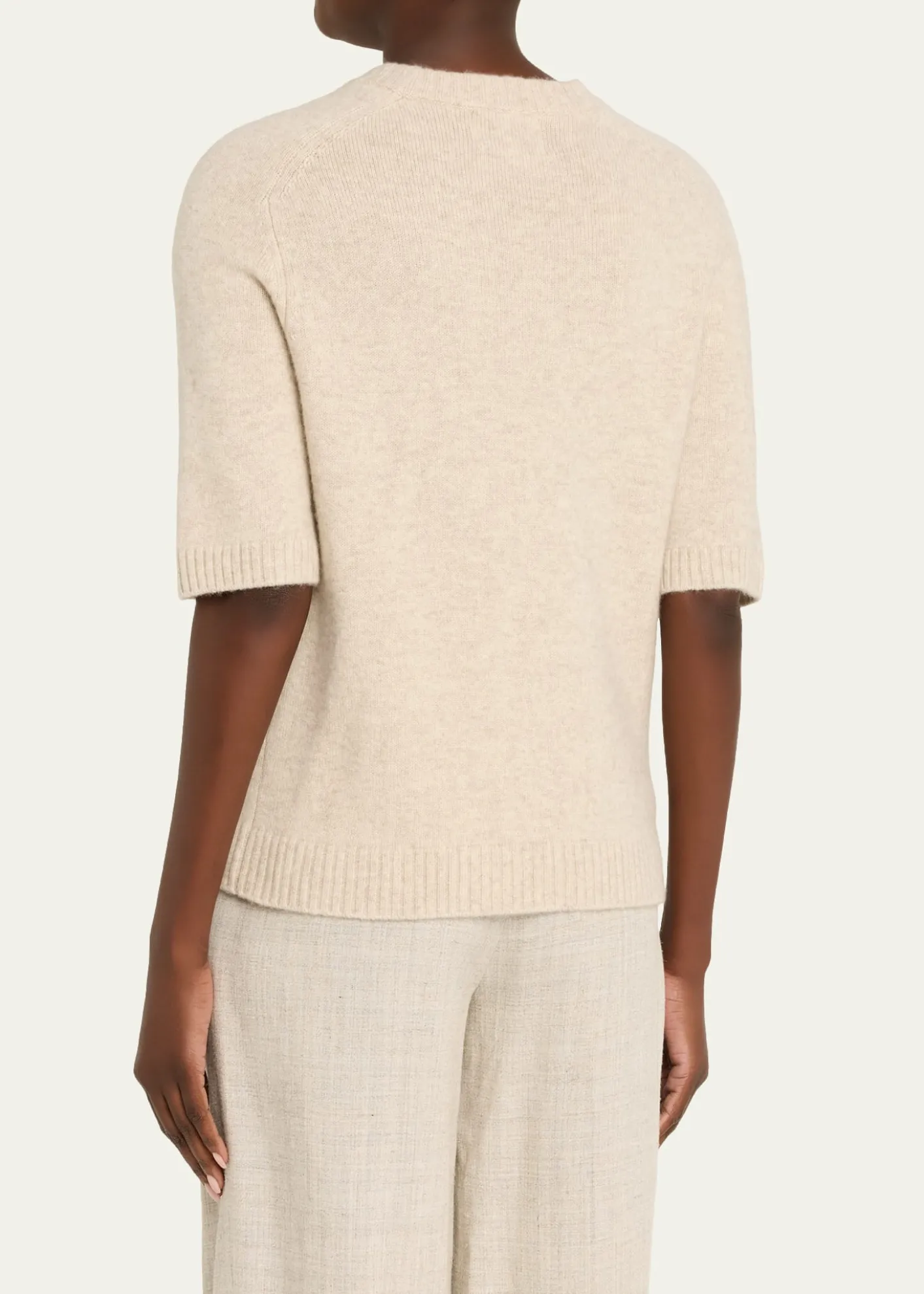 Loulou De SaisonDara Short-Sleeve Cashmere Sweater