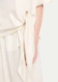 Loulou De SaisonMano Asymmetric Knotted Silk Blouse