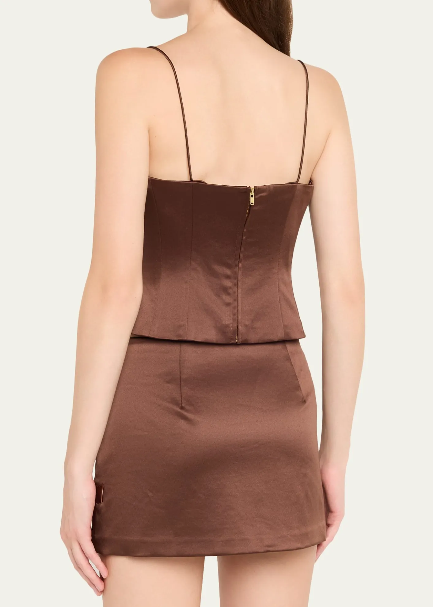 LoveShackFancyCassana Satin Sleeveless Top