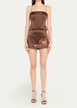 LoveShackFancyCassana Satin Sleeveless Top