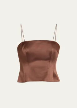 LoveShackFancyCassana Satin Sleeveless Top