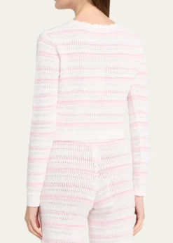 LoveShackFancyDessa Striped Crochet Cardigan