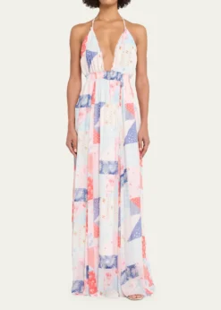 LoveShackFancyFancy Patchwork Chiffon Maxi Dress