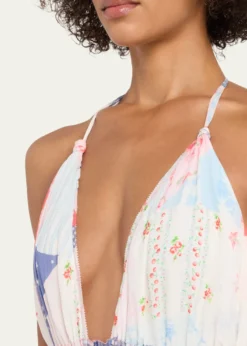 LoveShackFancyFancy Patchwork Chiffon Maxi Dress