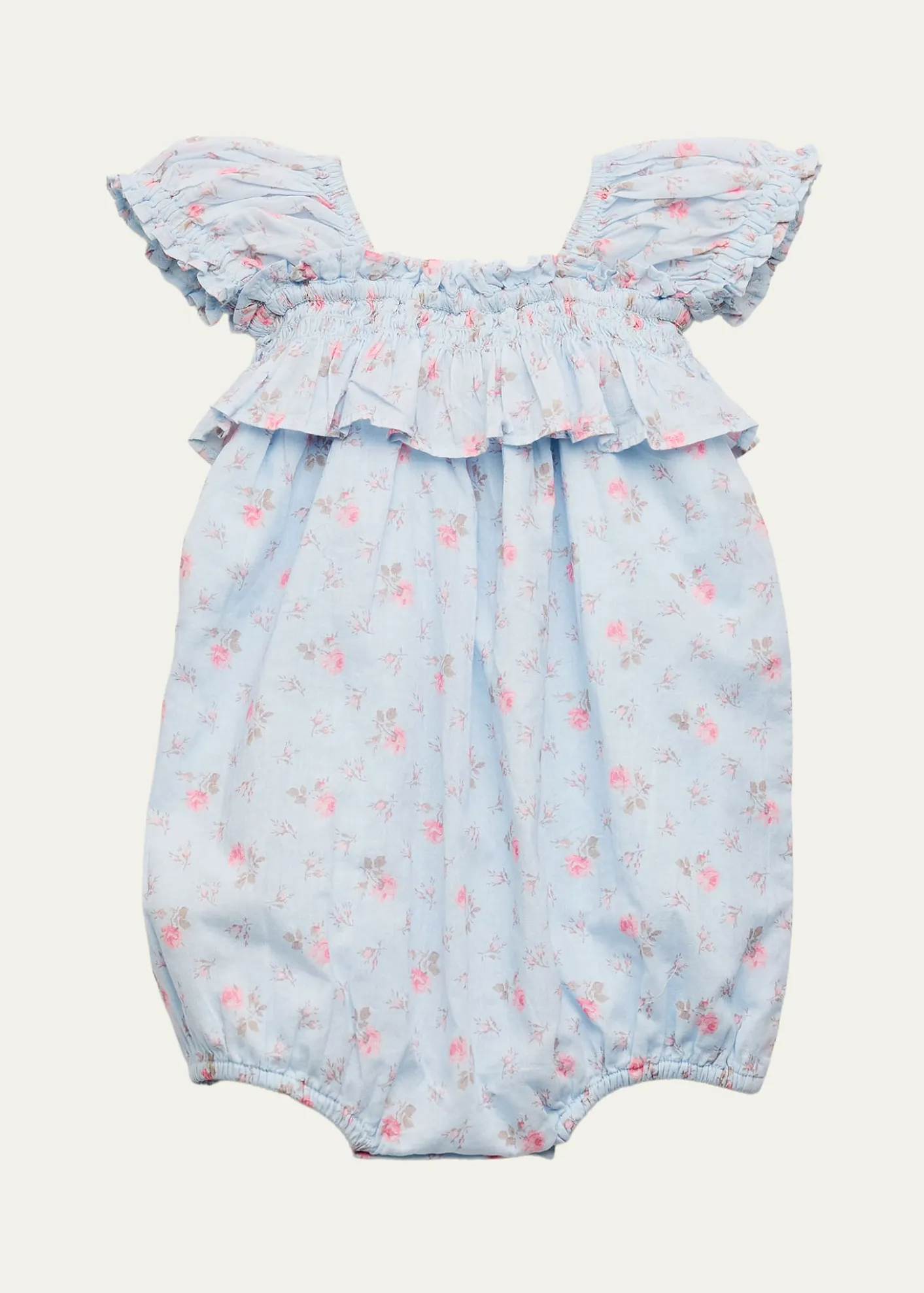 LoveShackFancyGirl's Carlita Floral Cotton Pinafore Romper, Size 0M-24M
