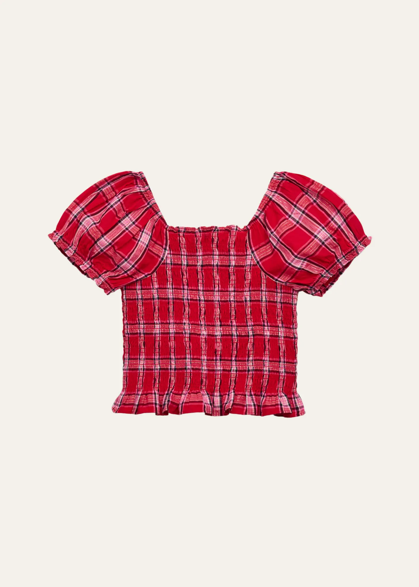 LoveShackFancyGirl's Fabielle Smocked Tartan Top, Size 4-6