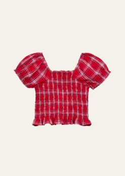 LoveShackFancyGirl's Fabielle Smocked Tartan Top, Size 4-6