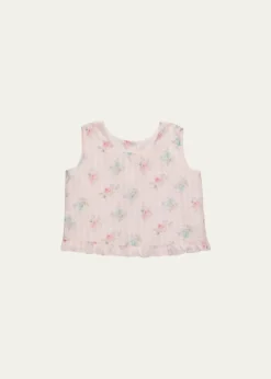 LoveShackFancyGirl's Nue Sleeveless Floral Cotton Top, Size 0M-24M