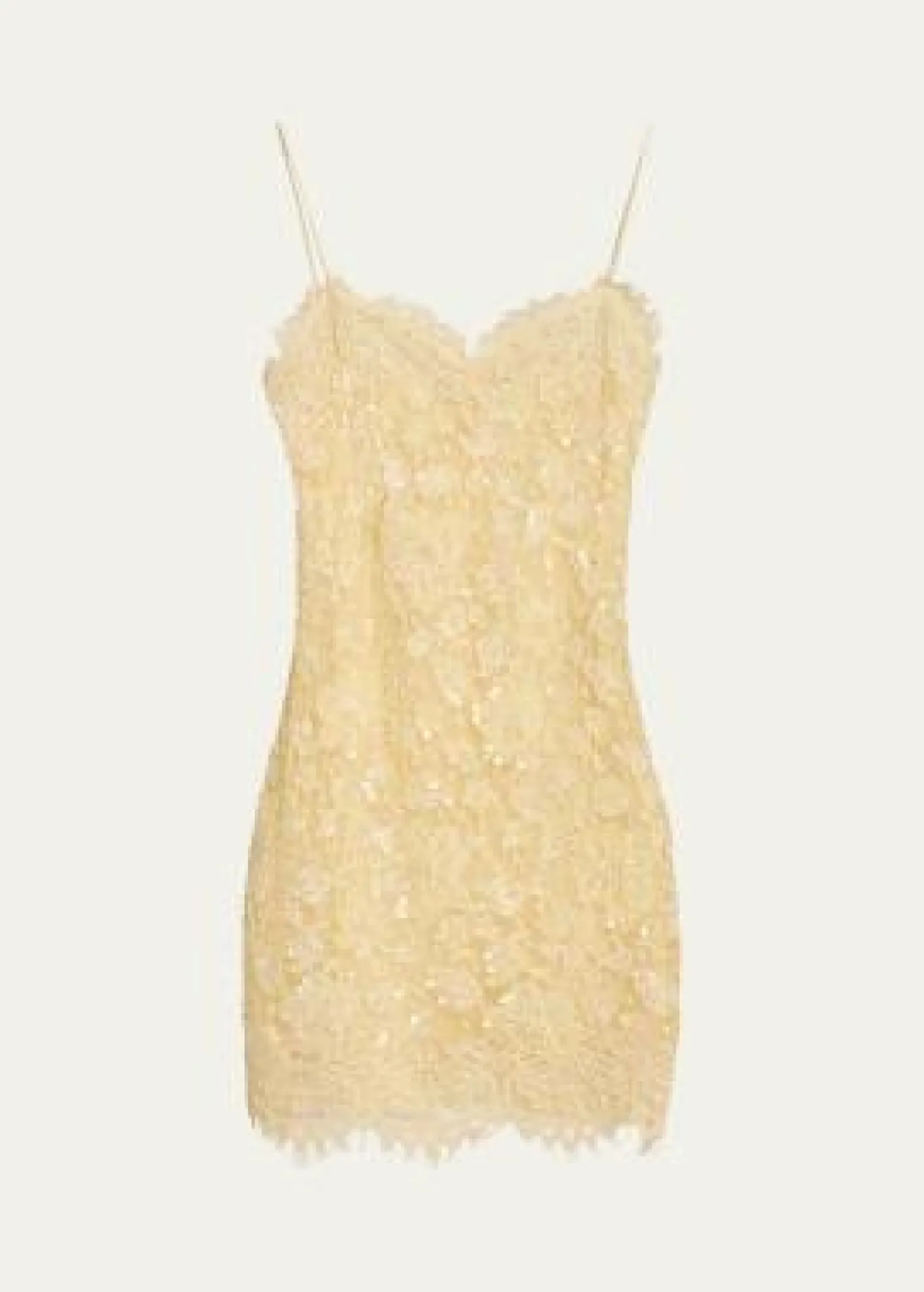 LoveShackFancyJetta Sequined Floral Lace Mini Dress