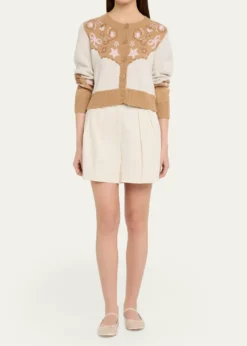 LoveShackFancyLeyah Wool-Blend Saddle Up Cardigan