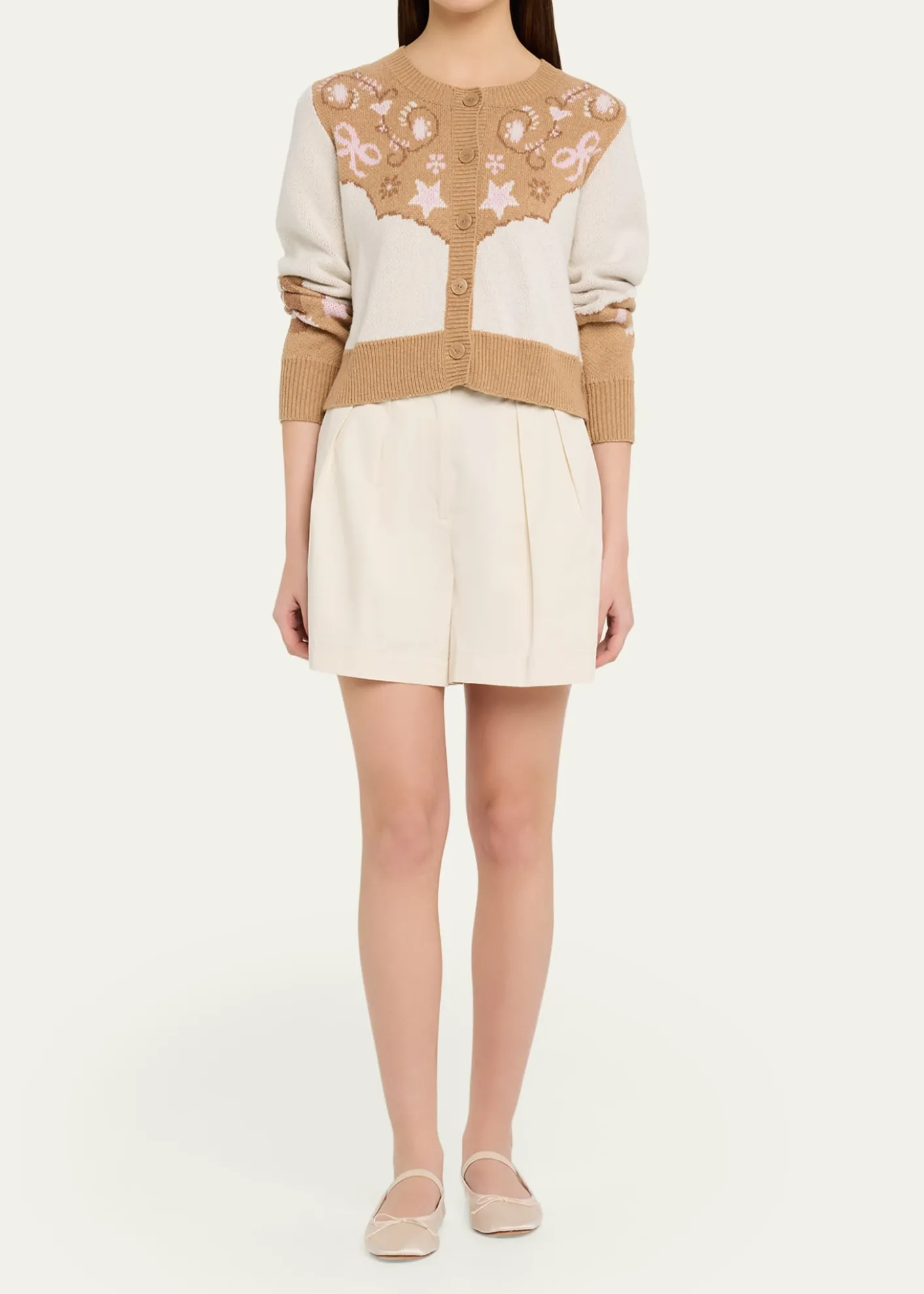 LoveShackFancyLeyah Wool-Blend Saddle Up Cardigan