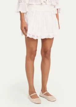 LoveShackFancySolena Cotton Victorian Mini Skirt