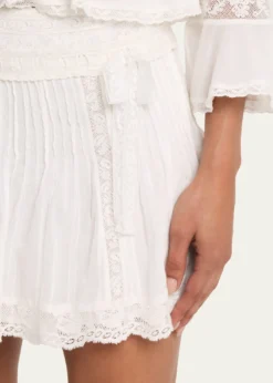 LoveShackFancySolena Cotton Victorian Mini Skirt