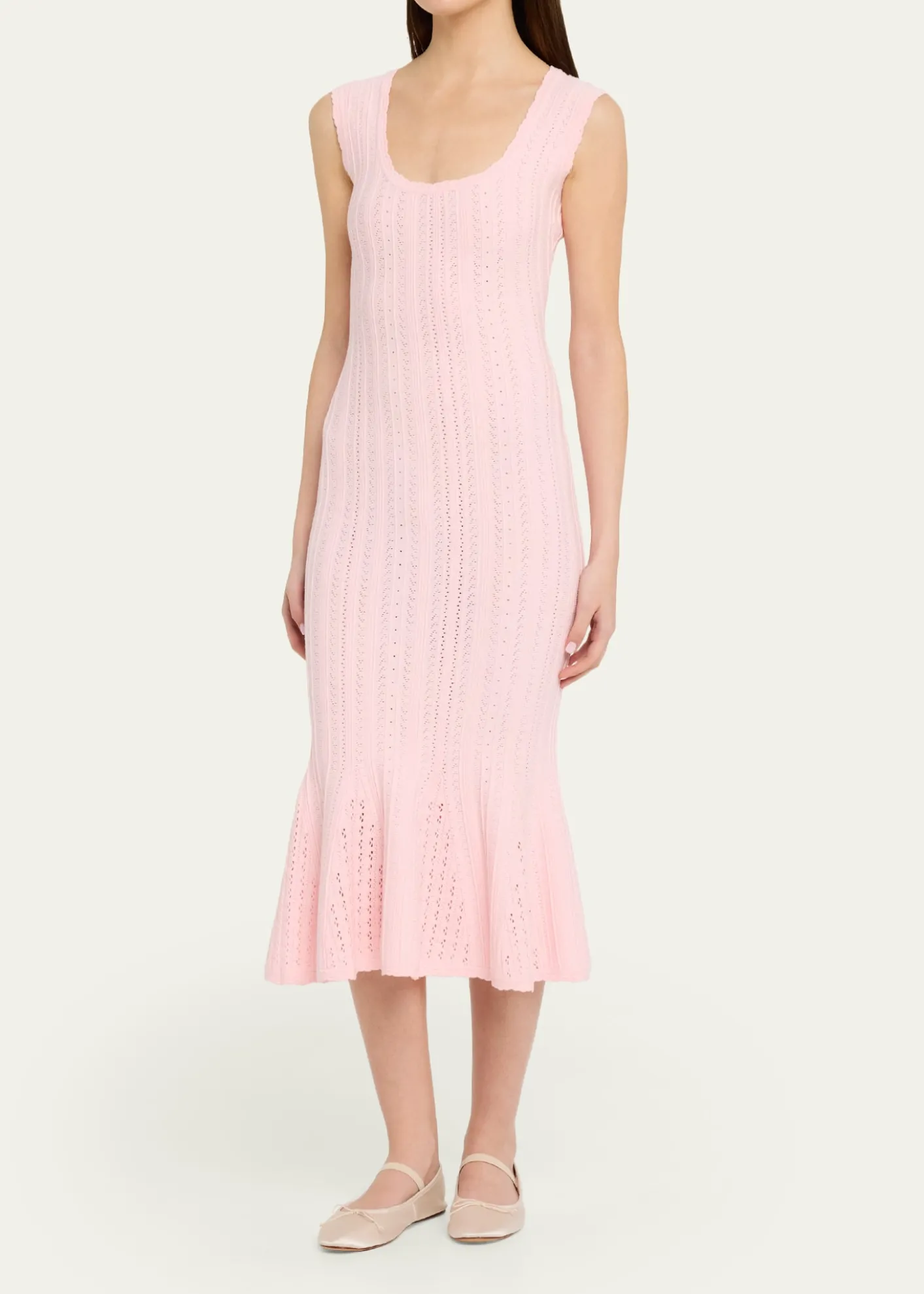 LoveShackFancyTayleen Stretch Pointelle Midi Dress