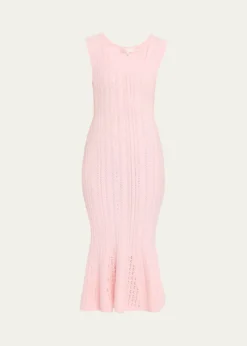 LoveShackFancyTayleen Stretch Pointelle Midi Dress