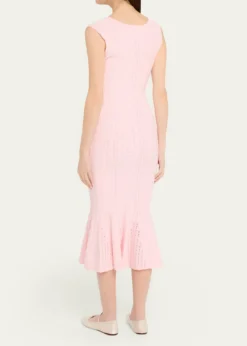 LoveShackFancyTayleen Stretch Pointelle Midi Dress