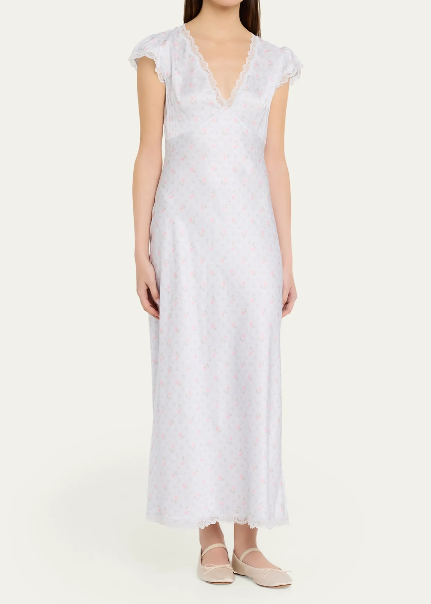 LoveShackFancyTheodore Silk-Blend Floral Maxi Dress
