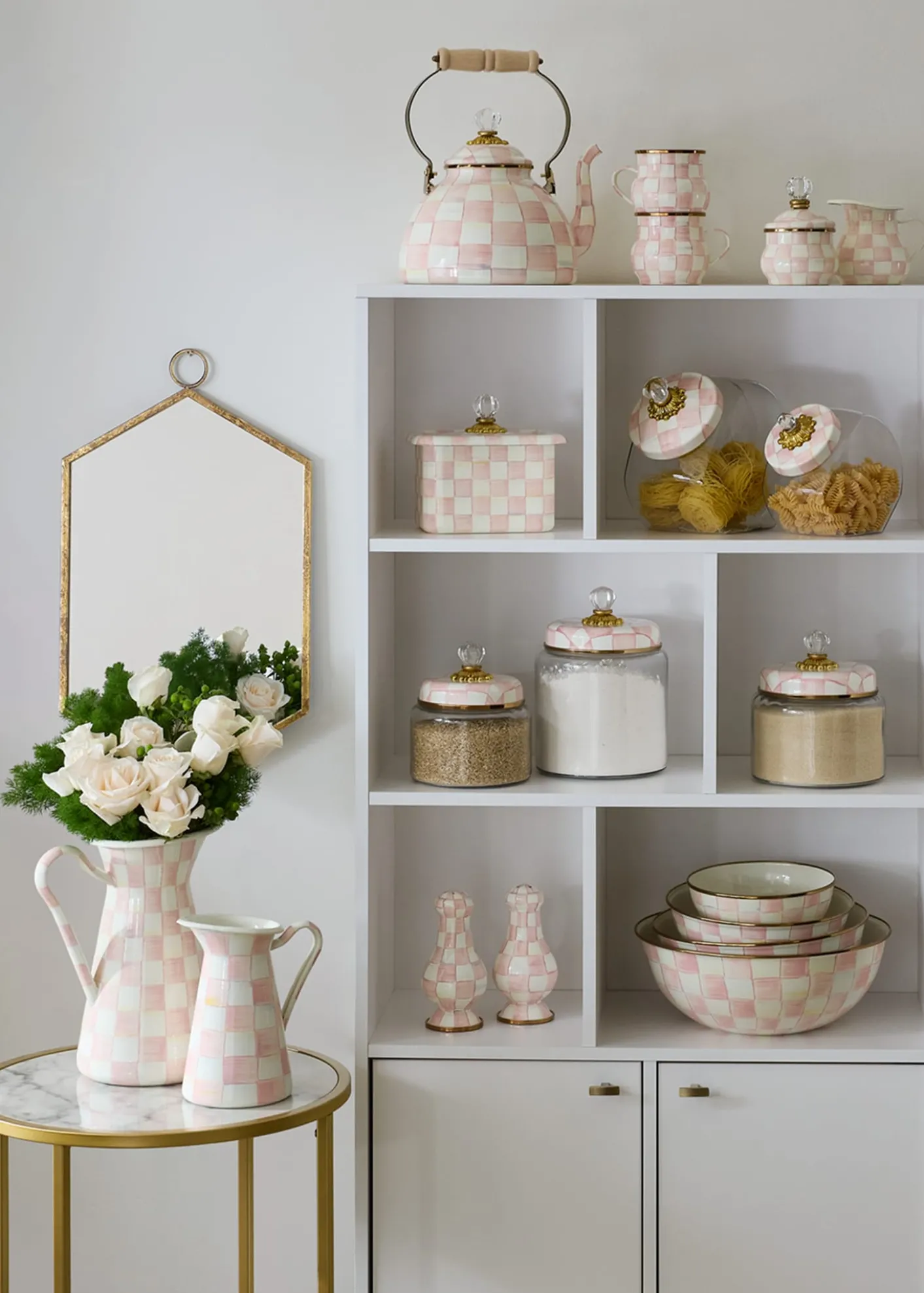 MacKenzie-ChildsCookie Jar with Rosy Check Enamel Lid