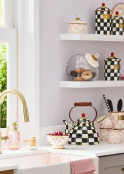 MacKenzie-ChildsCookie Jar with Rosy Check Enamel Lid