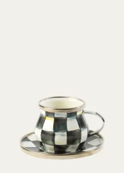 MacKenzie-ChildsCourtly Check Enamel Espresso Cup & Saucer Set