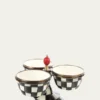 MacKenzie-ChildsCourtly Check Enamel Triple Bowl Server