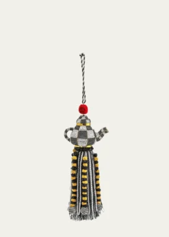 MacKenzie-ChildsCourtly Check Tea Kettle Beaded Tassel