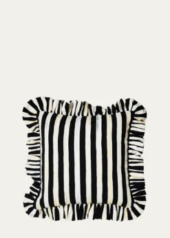 MacKenzie-ChildsCourtly Stripe Ruffle Throw Pillow