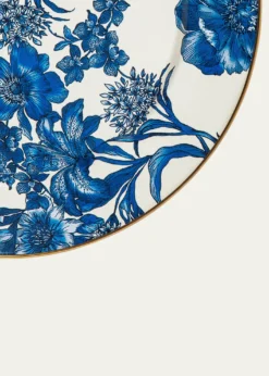 MacKenzie-ChildsEnglish Garden Royal Blue Enamel Charger Plate