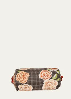 MacKenzie-ChildsField Study Floral Beaded Bolster Pillow, 8" x 16"