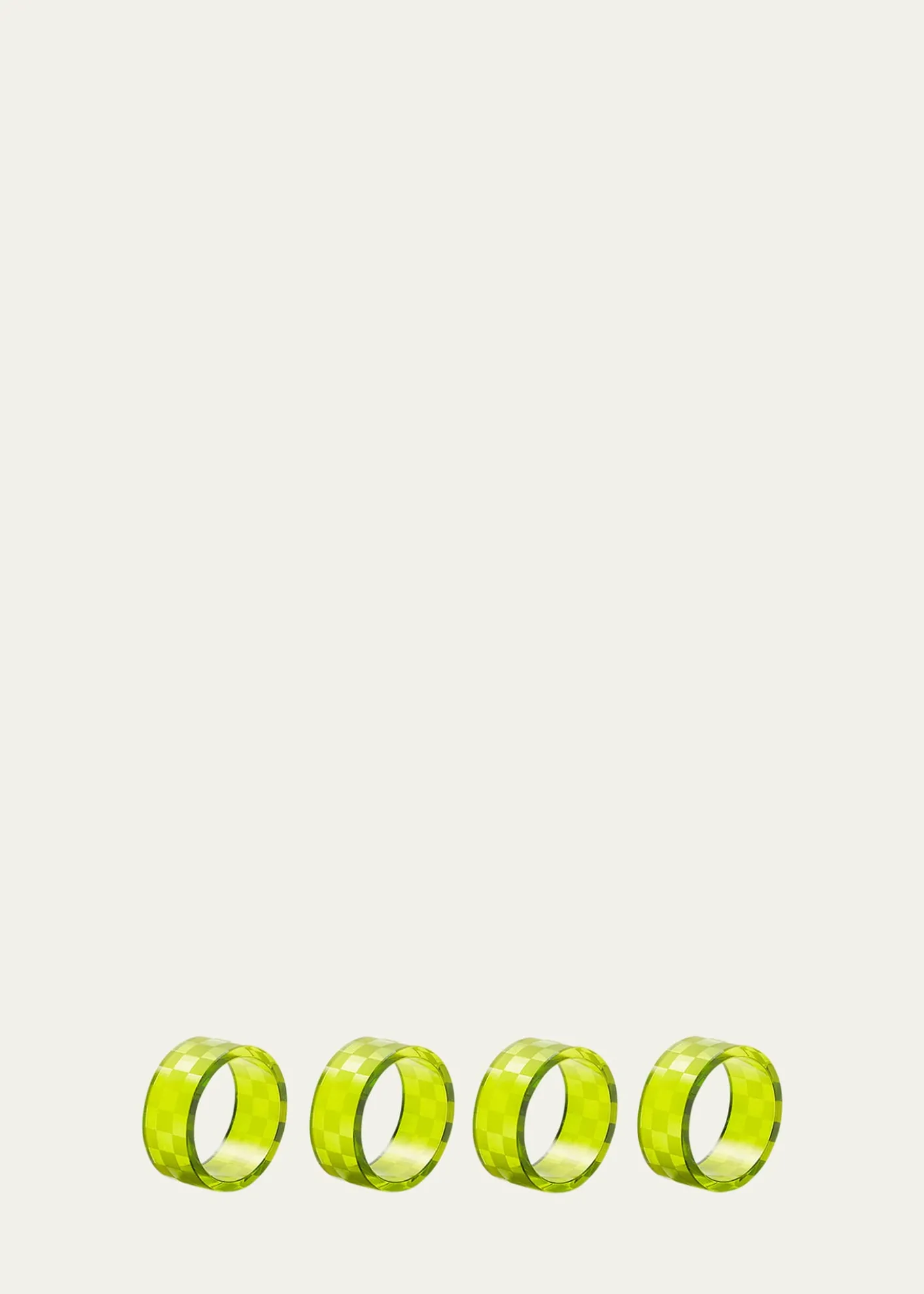 MacKenzie-ChildsGreen Check Napkin Rings, Set of 4