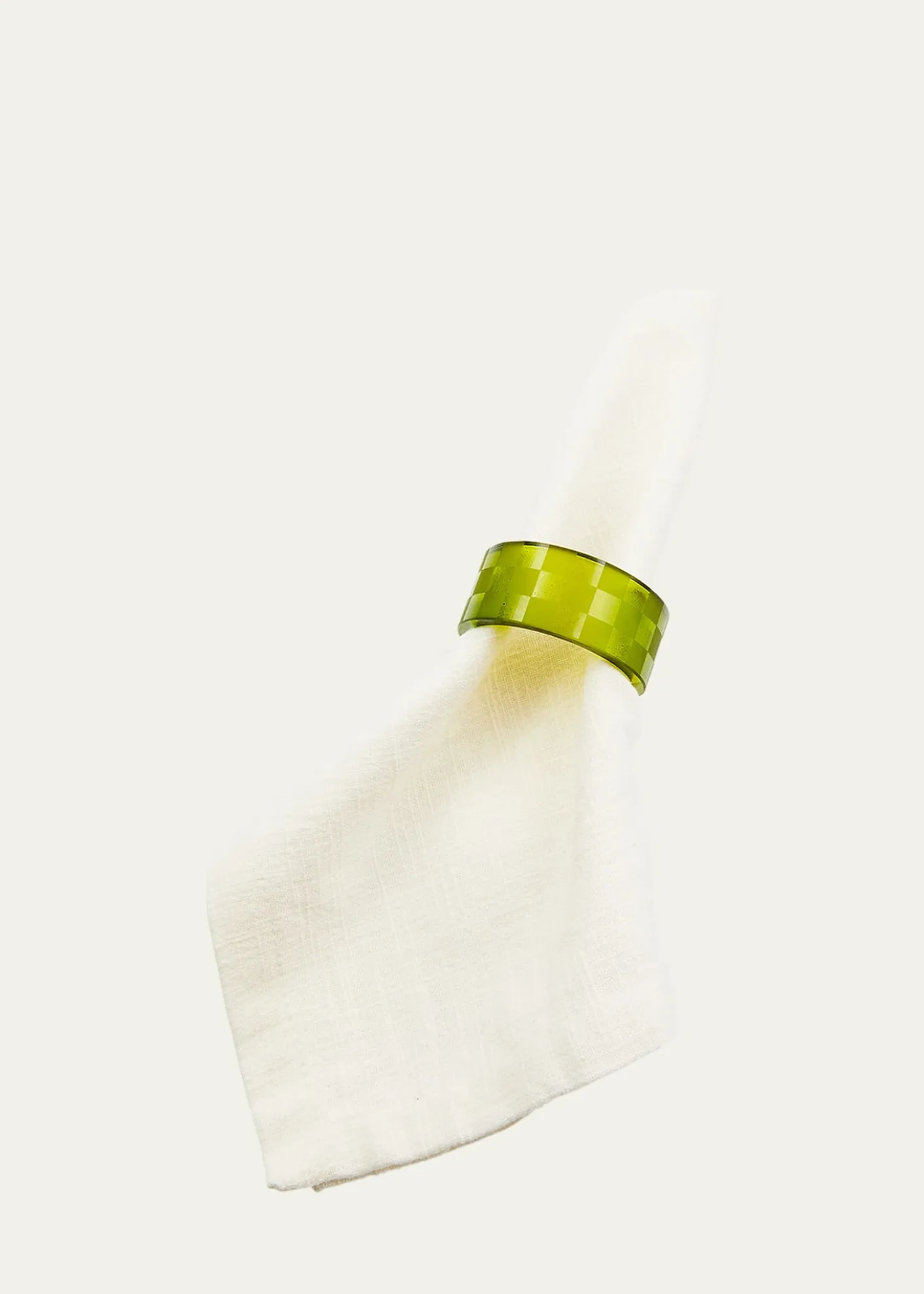 MacKenzie-ChildsGreen Check Napkin Rings, Set of 4