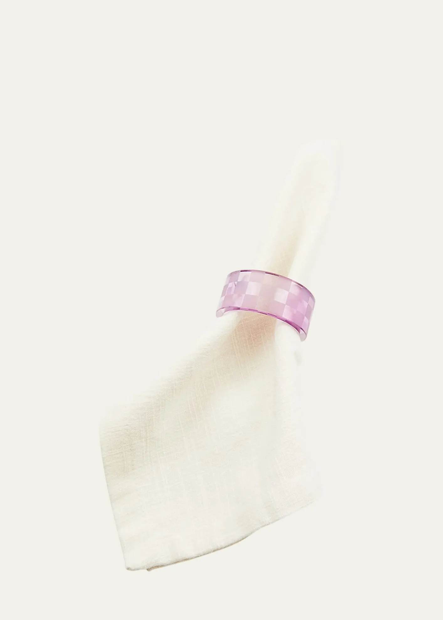 MacKenzie-ChildsLavender Check Napkin Ring, Set of 4