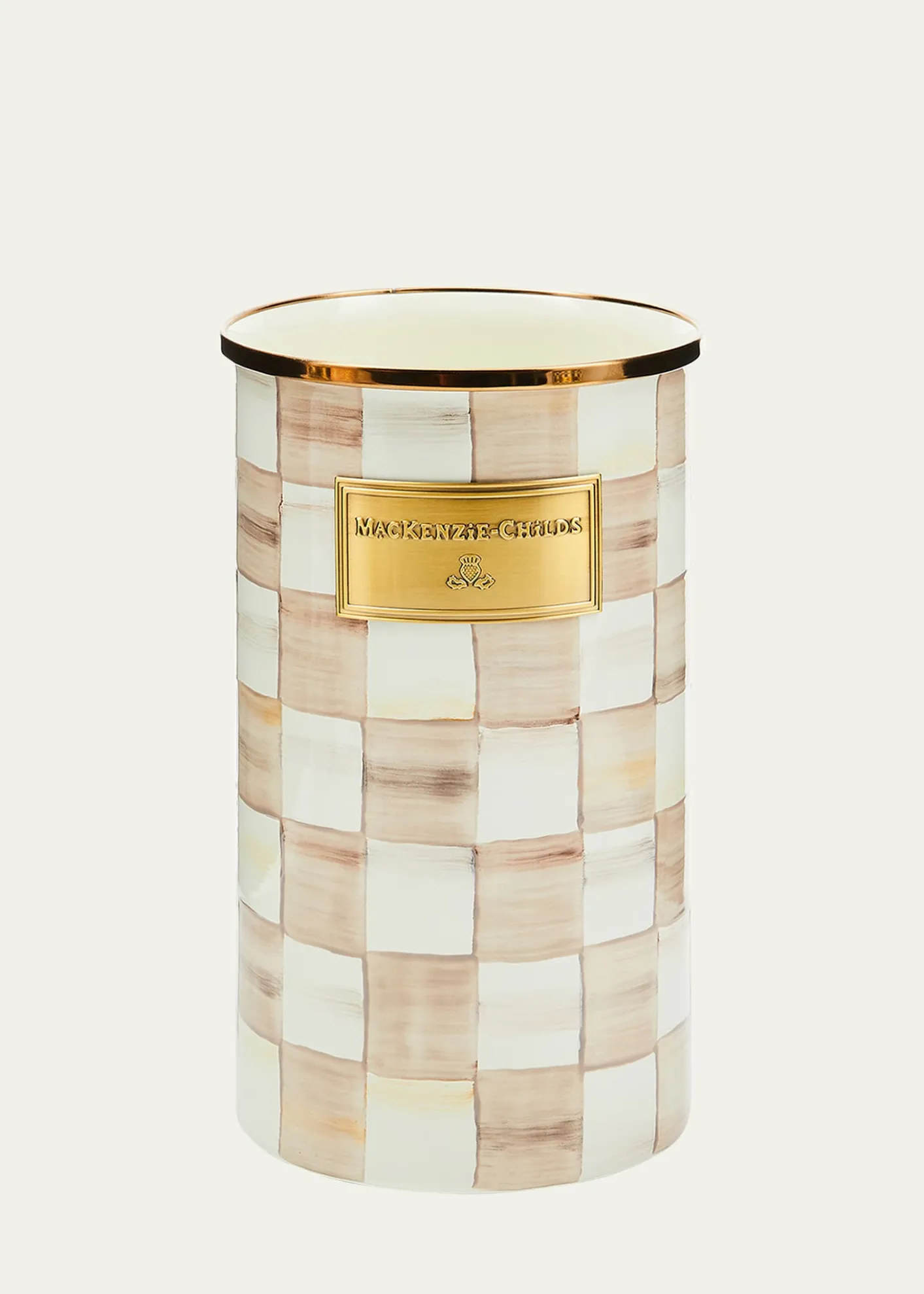 MacKenzie-ChildsMocha Check Utensil Holder