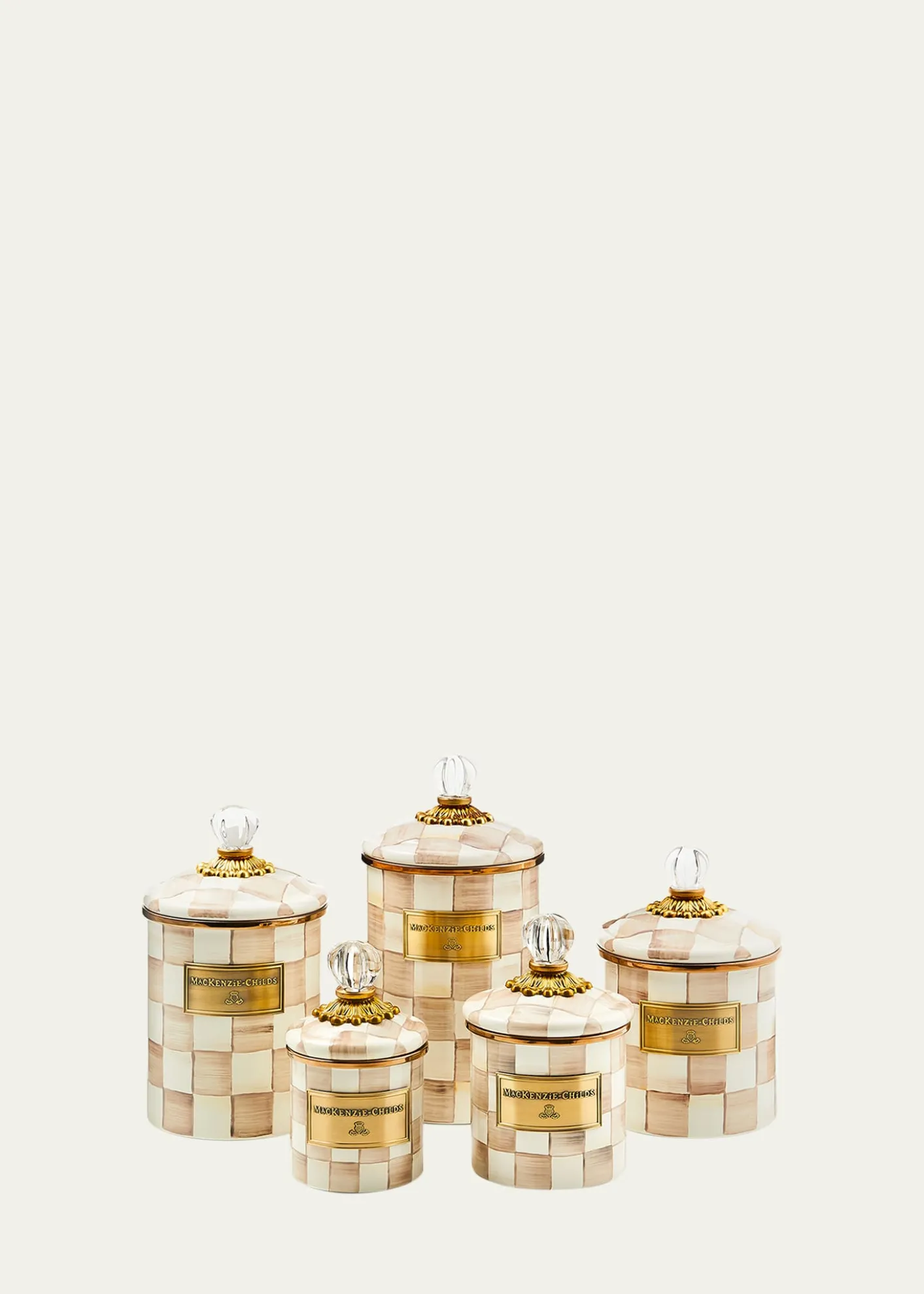 MacKenzie-ChildsMocha Check Medium Canister